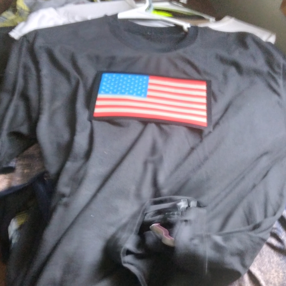Light up American flag tshirt